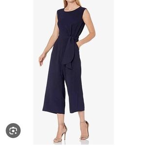 Tahari ASL Elegant wide Leg Cropped Jumpsuit